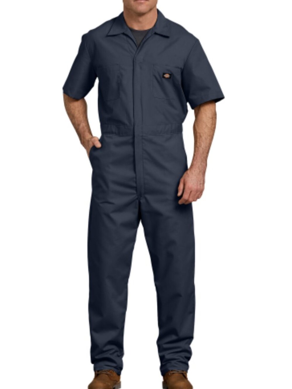 Dickies Regular-Fit Coverall Short Sleeve Work Utility Blue Men's Size Large